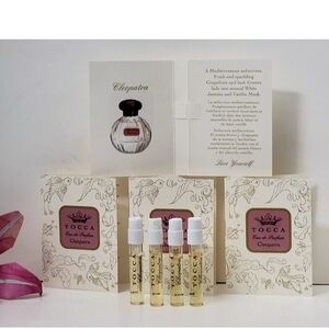 4 Vials TOCCA EAU DE PARFUM CLEOPATRA 0.05 fl oz / 1.5 ml CARDED SPRAY VIALS